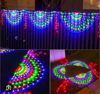 Multi-color Decorative LED Net/Fan String Lights - Outdoor Festive Lighting