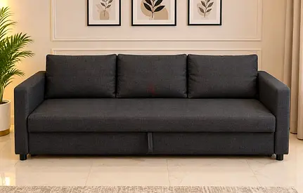 Modern Dark Grey 3-Seater Sofa Bed - Good Condition