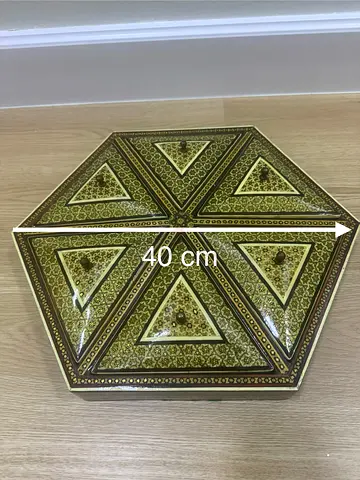 Handmade Hexagonal Inlaid Decorative Box - 40 cm