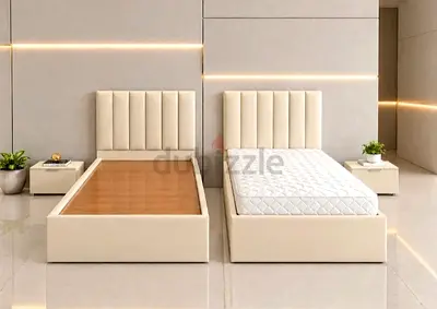 New Single size 90/190 cm Upholstered Beds with Mattress Headboards -