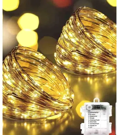 2-Pack Fairy Diwali LED String Lights – 66FT, 200 LED
