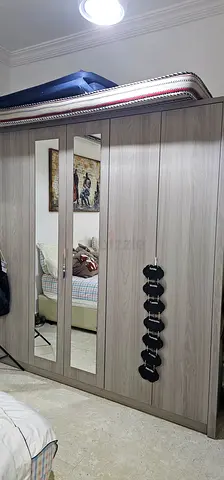 Wardrobe with Mirrors — Good Condition, Light Wood Finish