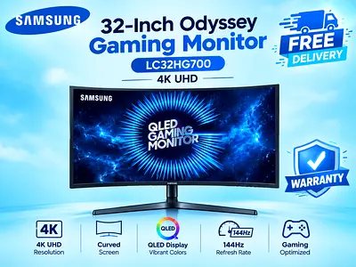 Samsung 32-Inch Odyssey Gaming Monitor LC32HG700 – 4K UHD