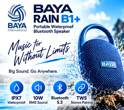 BAYA RAIN B1+ Portable Bluetooth Speaker | 10W | IPX7 Waterproof