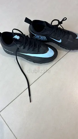 Nike Mercurial Turf Football Shoes — Size EUR 33 (Black/Blue)