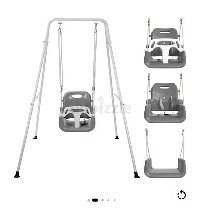 Portable Baby Swing with Stand — 3-in-1 Toddler/Baby Seat (Grey)