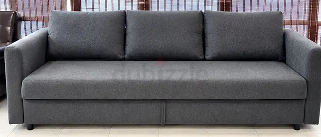 3-Seater Gray Sofa Bed with Storage
