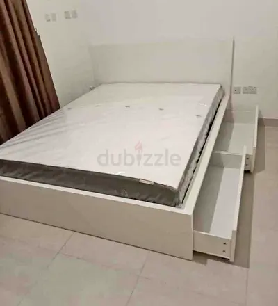 IKEA malam bed with mattress queen size