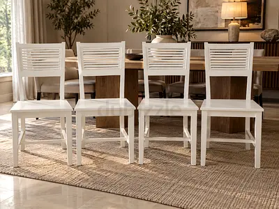 4 Wooden Dinning Chair, white Colour