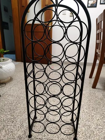 Black Metal Freestanding Wine Bottle Rack - 23 Bottles