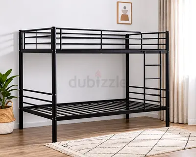 Premium Black Steel Bunk Bed | Heavy Duty | For Kids, Nannys & Adults |