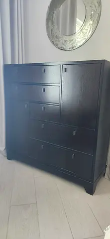 crate and Barrel tall chest of drawers