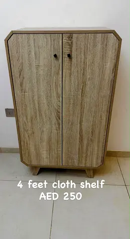 4ft Wooden Clothes Cabinet / Shoe Storage - Light Oak Finish