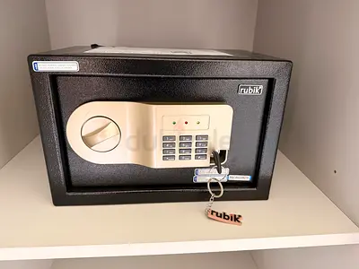 Rubik Small Electronic Safe with Key and Digital Pin