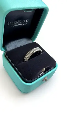 Authentic Tiffany & Co. Platinum & White Gold Diamond Ring – Original Box & Receipts