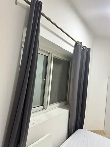 IKEA Grey Blackout Curtains (Pair) + Curtain Rod with Brackets Moving Out Sale
