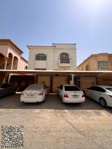 فيلا للإيجار السنوي في المويهات  5 غرف ماستر و2 صالة ومجلس وغرفه خادمة وبلكون ارتداد خارجي كبير موقع ممتاز قريب للخدمات ومخرج دبي  السعر 100 الف