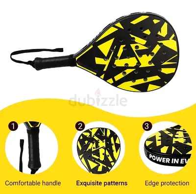Lightweight Black & Yellow Padel Racket - NEW not used