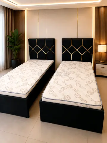 New Wooden Single Bed With Mattress