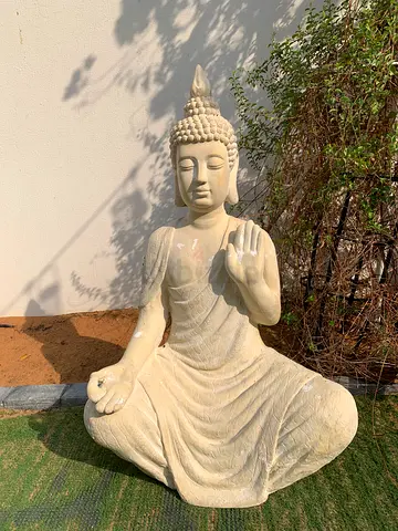 Large Outdoor Buddha Statue - Stone Finish Garden Decor