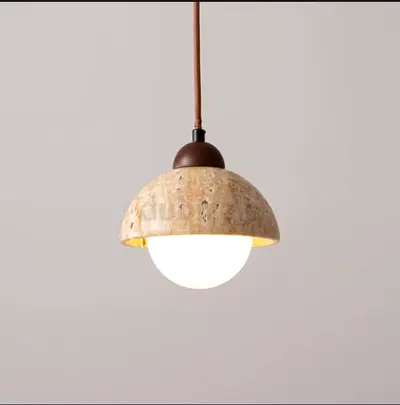 Modern Marble Dome Pendant Light with Globe Bulb