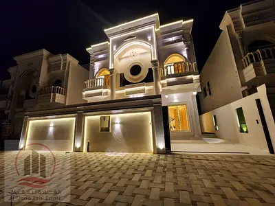 Villa  for sale at Ajman  -Al Heloi 2 area  the Villa 3200 sqft  G + 2  ( 6  Master room +big court + big  Majlis + 2 big Hall + 2 kitchen+ maid room)
