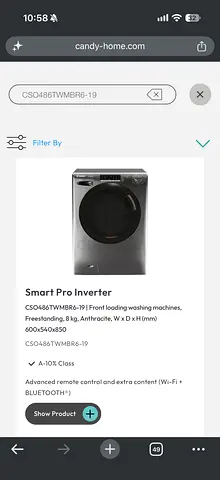Brand New Candy SmartPro Inverter Washing Machine