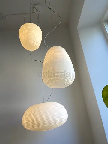 Modern 3-Pendant Ribbed White Ceiling Light Fixture