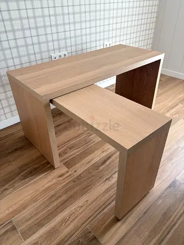 Light Oak Nested Console Table / Desk - Modern Minimalist