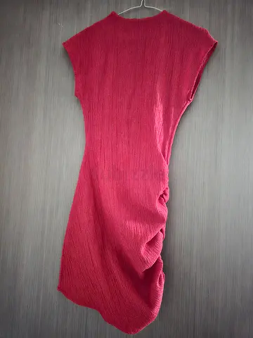Maroon ribbed sleeveless midi dress - good condition