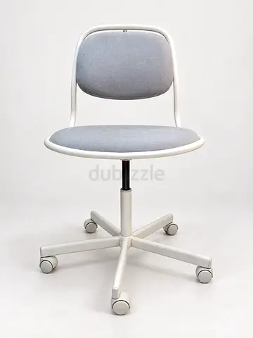 Minimalist Grey Swivel Office Chair on Wheels