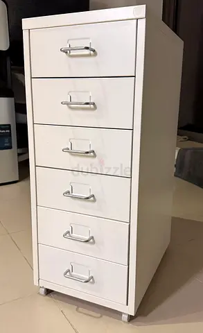IKEA HELMER 6-Drawer Metal Storage Cabinet – White