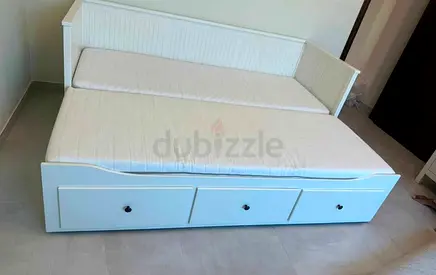 IKEA Hamnes day bed with 2 mattress and 3store