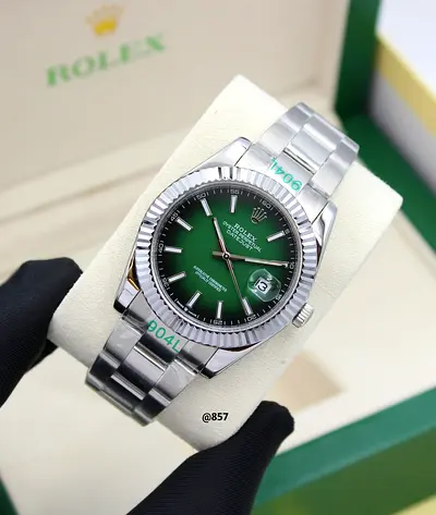 Rolex Datejust Style Stainless Steel Men’s Master Quality Watch with Green Dial