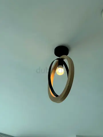 Modern Wooden Ring Ceiling Light - Single Pendant Fixture