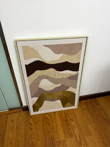 Abstract Neutral Toned Wall Art Painting in Frame
