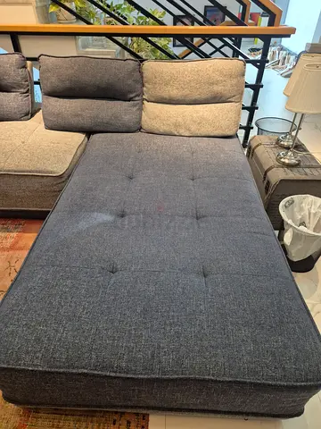 L Shaped Dark grey sofa with movable backrest
