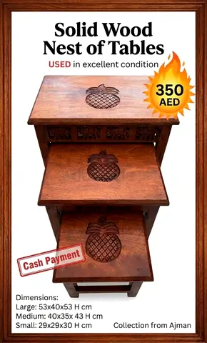 Solid wood nest of tables