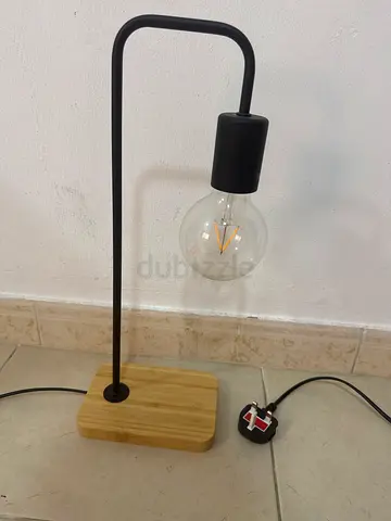 Black Table Lamp with Edison Bulb Modern Industrial Style Moving Out Sale