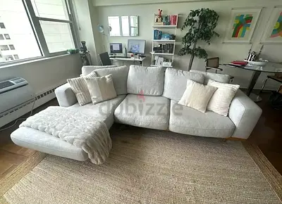 West Elm L shape Sofa Beige