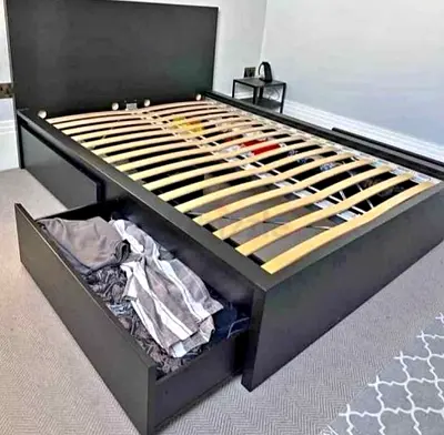 Ikea King Size Bed with Mattress Available in Perfect Condition