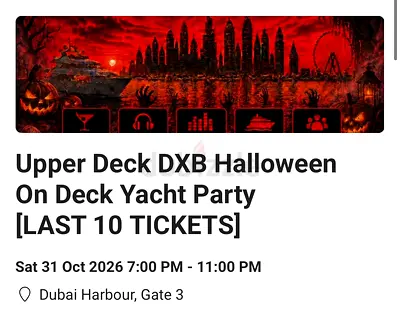 Halloween party yacht ticket