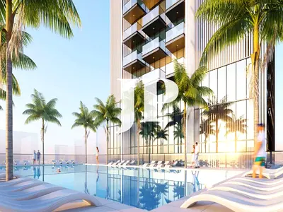تصميم شاهق | شقة بغرفتي نوم | برج سكاي جيت JVT | إطلالات على المسبح والمدينة