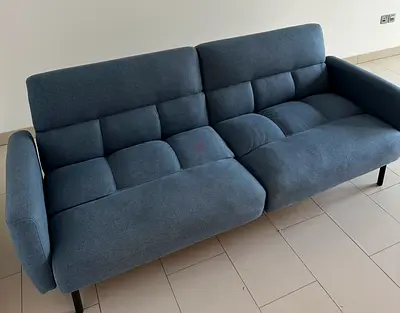 Modern 3-seater Fabric Sofa in Blue/Grey - Good Condition