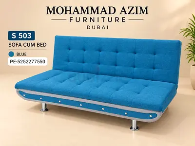 Blue sofa cum bed - S503, brand new