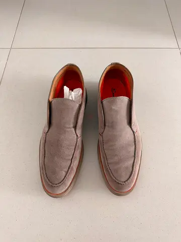 Light brown suede slip-on men's shoes, size not specified