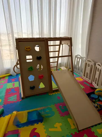Montessori Wooden Climbing Set with Slide