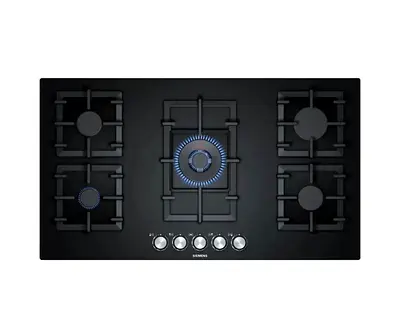 Siemens 5- Burner Gas Black Glass Built-in Hob