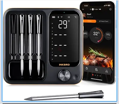 Inkbird Smart Wireless Meat Thermometer with 4 Probes and Charging Dock