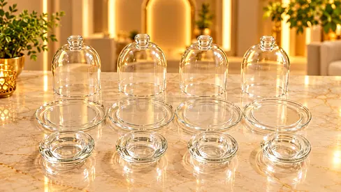 Glass dome candle holders